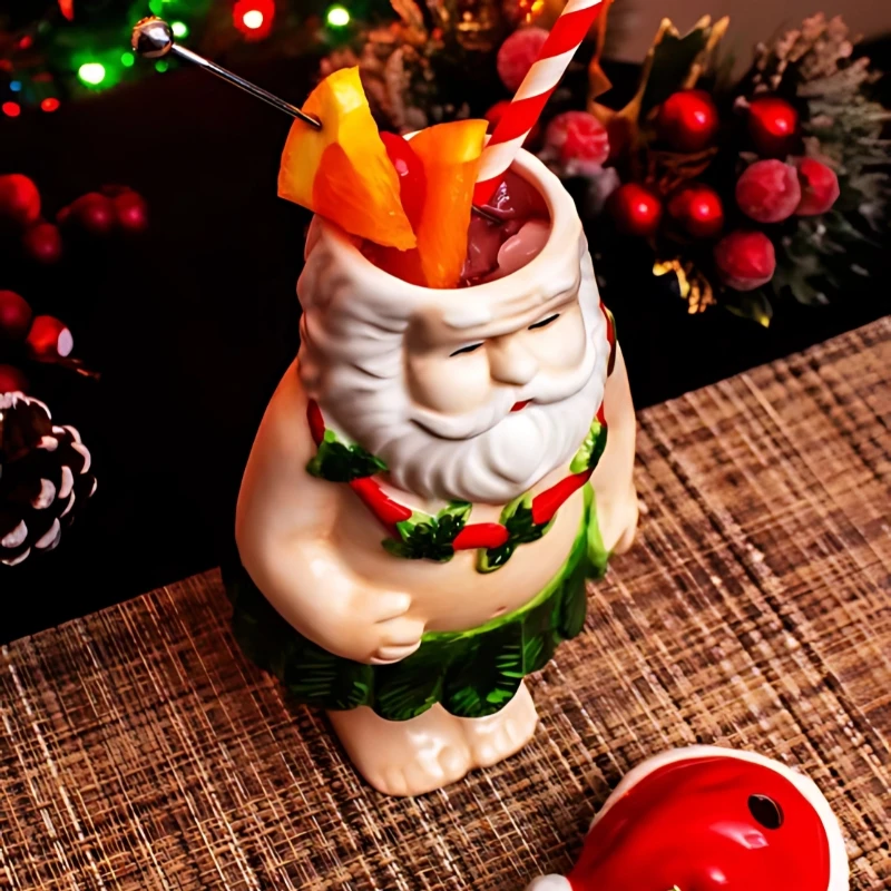 Santa Tiki-krus 450 ml TISANT1 by Barprofessional color Svart