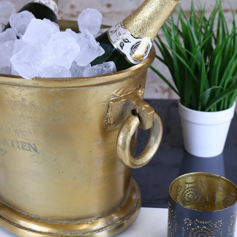 Champagnekjøler vintage gull WGOLBUC by Barprofessional color Svart