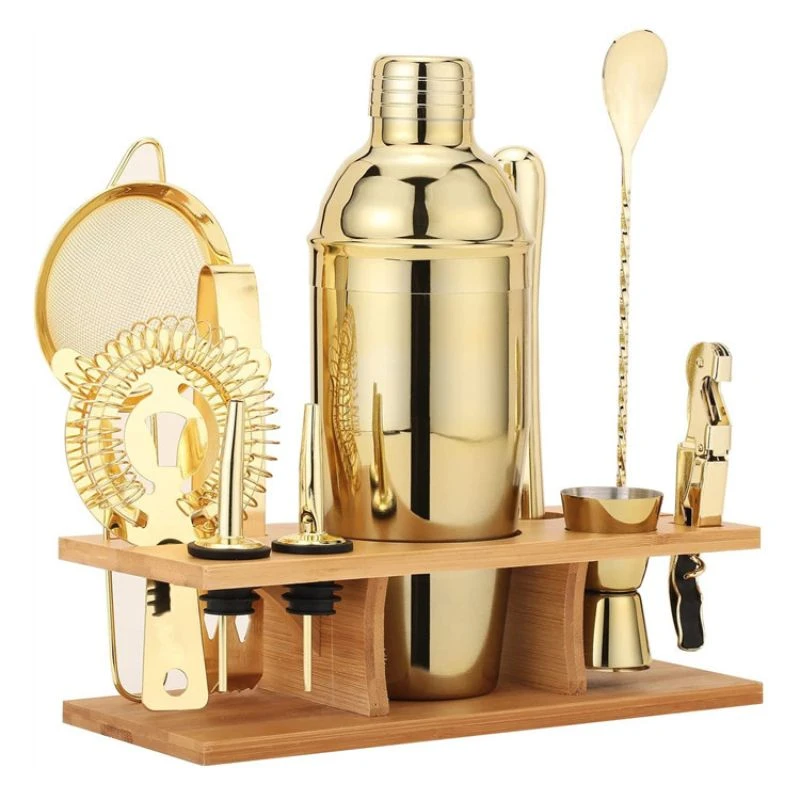 Barsett deluxe gull 11 deler i trestativ CG-TJ17gold by Barlife color Svart