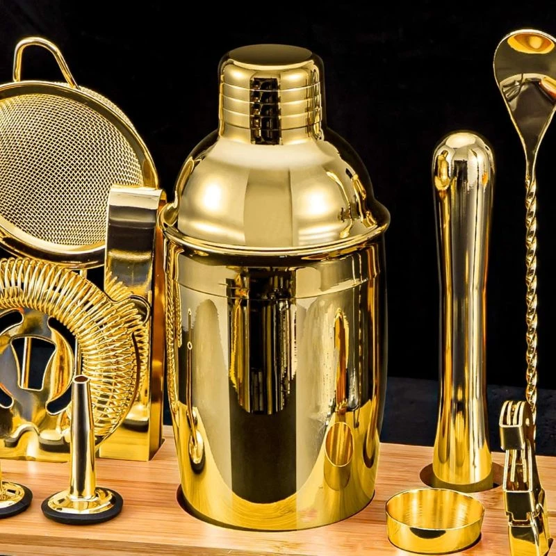 Barsett deluxe gull 11 deler i trestativ CG-TJ17gold by Barlife color Svart