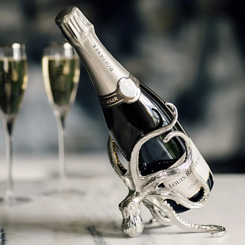 Blekksprut liten vin- og champagneflaskeholder OCT-BH-9236 by Culinary Concepts color Svart