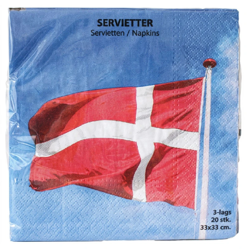 Serviett 3-lags 4 ass. à 20 stk. Danmark 33 x 33 cm 4200176  color Svart