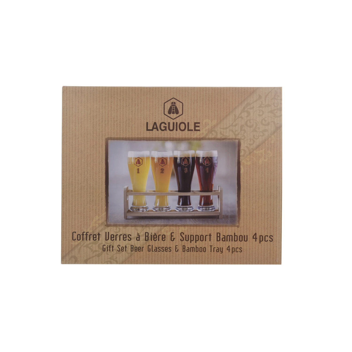 Laguiole sett med 4 ølglass i gaveeske 4026910240269102 by Laguiole color Svart