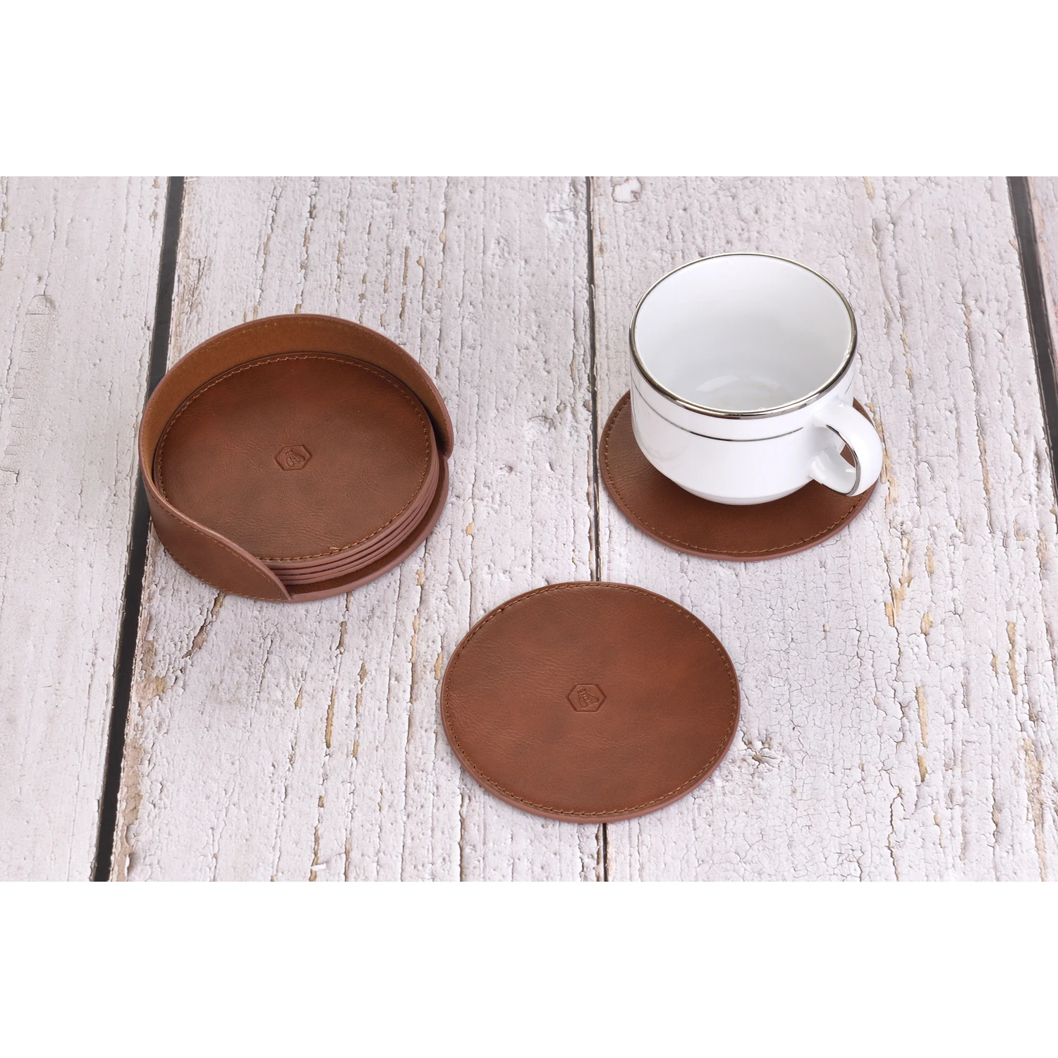 Laguiole coastersett premium PU – 6 stk. 40269095 by Laguiole color Svart
