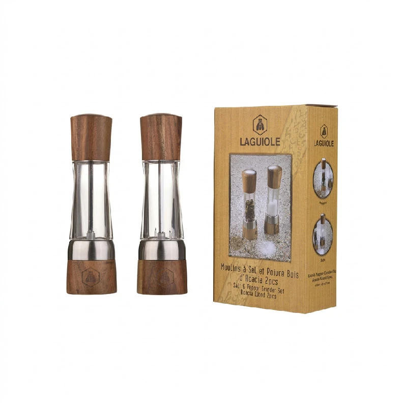 Laguiole salt- og pepperkvern akasietre keramisk sett 40269097 by Laguiole color Svart