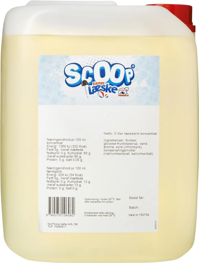 Scoop Slushkonsentrat Kæmpe Læske, 5L 65719 by SCOOP color Svart