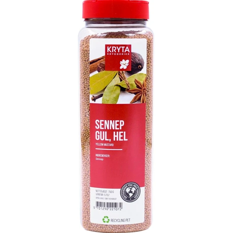 Hele gule sennepsfrø 750 g 11139 by KRYTA color Svart