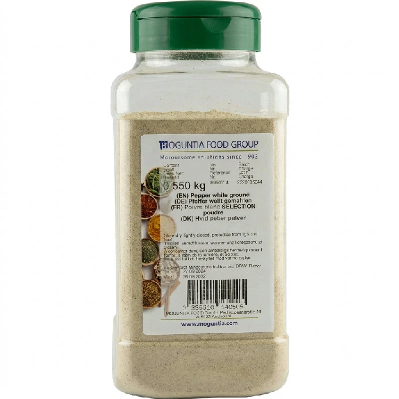 Malt hvit pepper 550 g 253172 by Moguntia color Svart