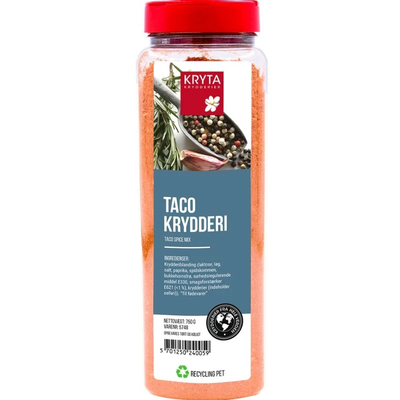 Taco krydderblanding 550 g 367473 by KRYTA color Svart