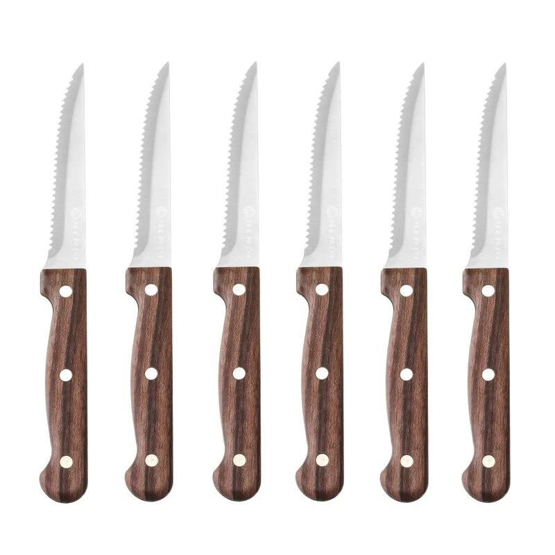 Biffkniver 6 stk med bølgeslip 781449 by Hendi color Svart