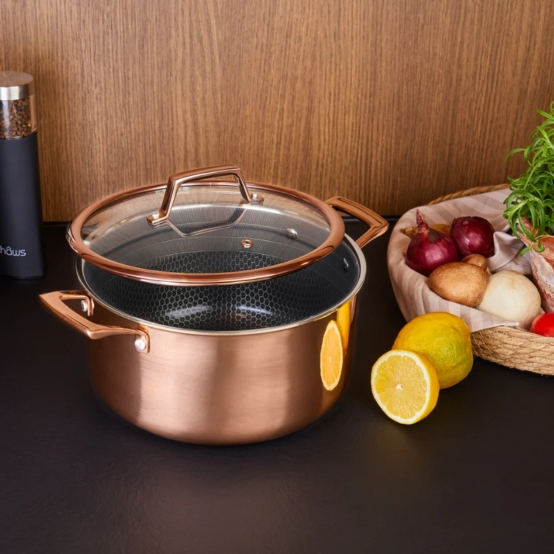 Hâws Santo Gryte 5,8 L med lokk og hybridbelegg – Rose Gold 30-HSHCRRG58 by Hâws Santo color Rose Gull