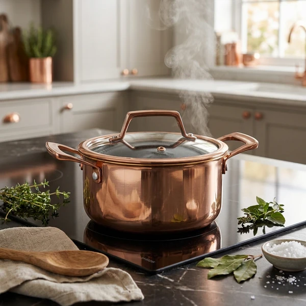 Hâws Santo Gryte 2,2 L med lokk og hybridbelegg – Rose Gold 30-HSHCRRG26 by Hâws Santo color Rose Gull