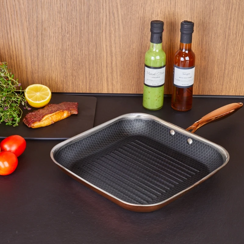 Hâws Santo Grillpanne 28 cm med hybridbelegg – Rose Gold 30-HSHGPRG28 by Hâws Santo color Rose Gull