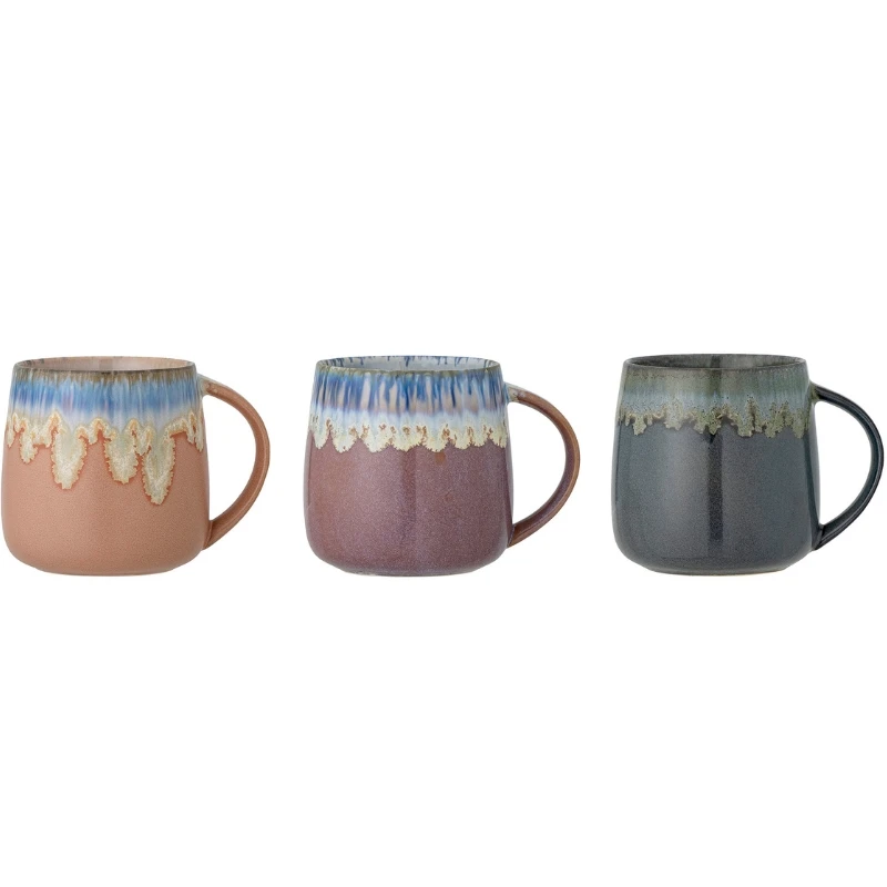 Cloe krus, blå, steintøy 3 stk 82049300 by Bloomingville color Svart