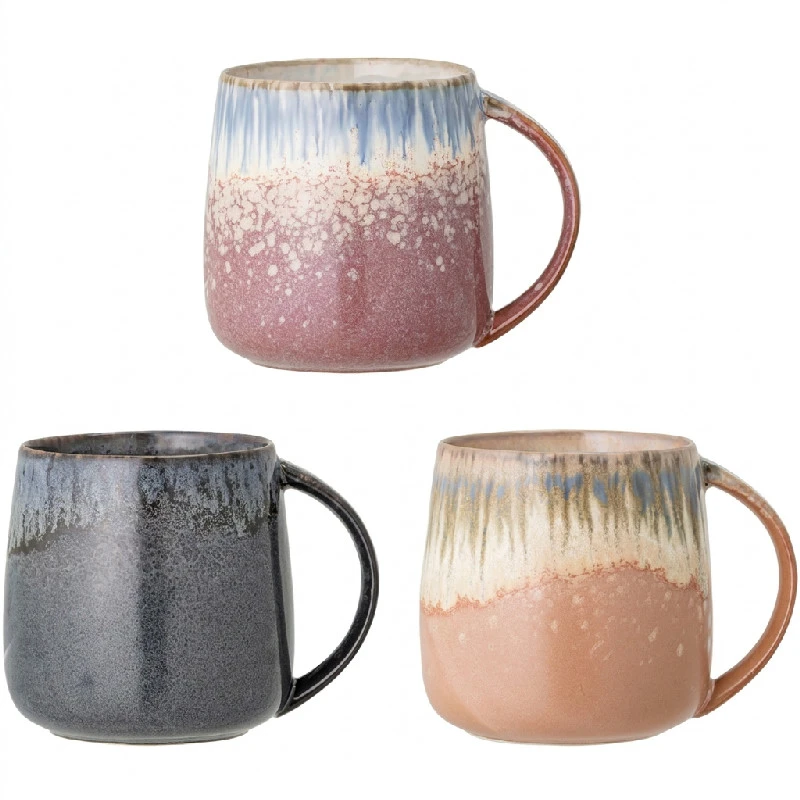 Cloe krus, blå, steintøy 3 stk 82049300 by Bloomingville color Svart