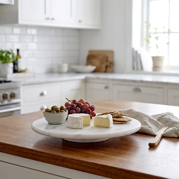 Ellin Fat på dreiefot, Hvit, Marmor 82050482 by Bloomingville color Svart