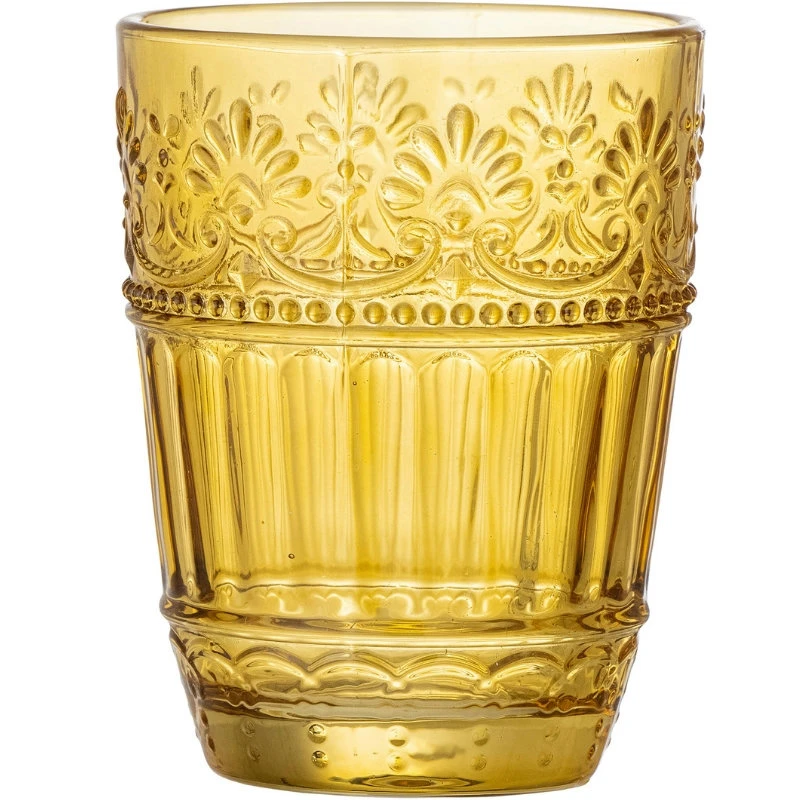 Feyza Drikkeglass, Gul, Glass - 26 cl 82060256 by Bloomingville color Svart