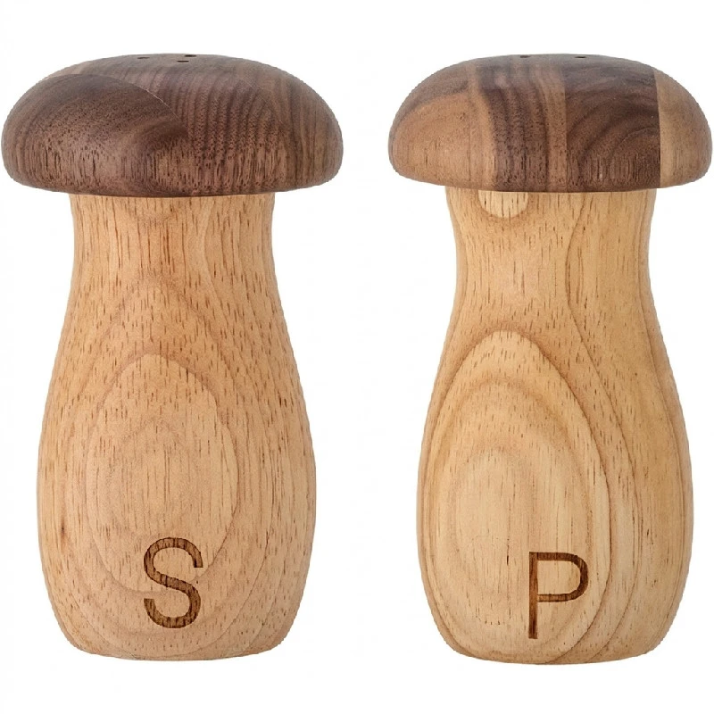 Rahim Salt- & Peppersett, Brun, Gummitre 2 stk 82060449 by Bloomingville color Svart