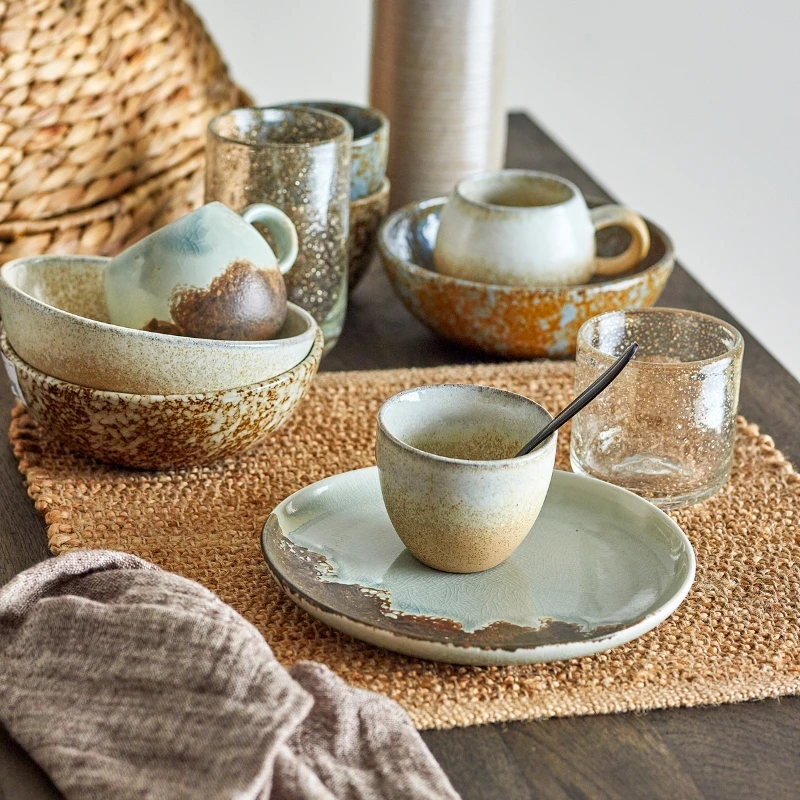 Paula Frokostsett, Brun, Stentøy 4 x 3 stk 82060940 by Bloomingville color Svart