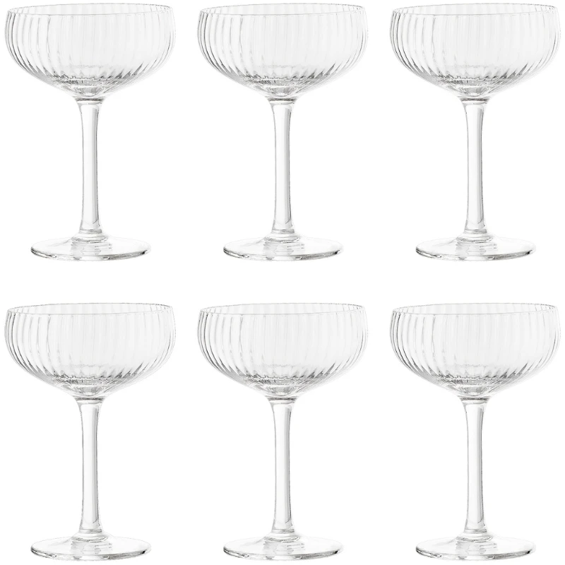 Astrid Champagneglass 25 cl - 6 stk 82061775 by Bloomingville color Svart