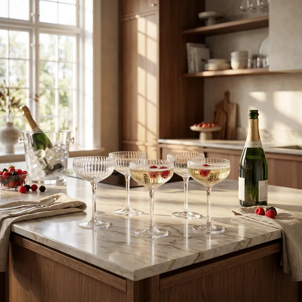 Astrid Champagneglass 25 cl - 6 stk 82061775 by Bloomingville color Svart