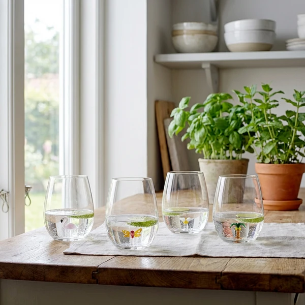 Misa Drikkeglass, Flerpakning, Klar, Glass 4 stk 82061805 by Bloomingville color Svart