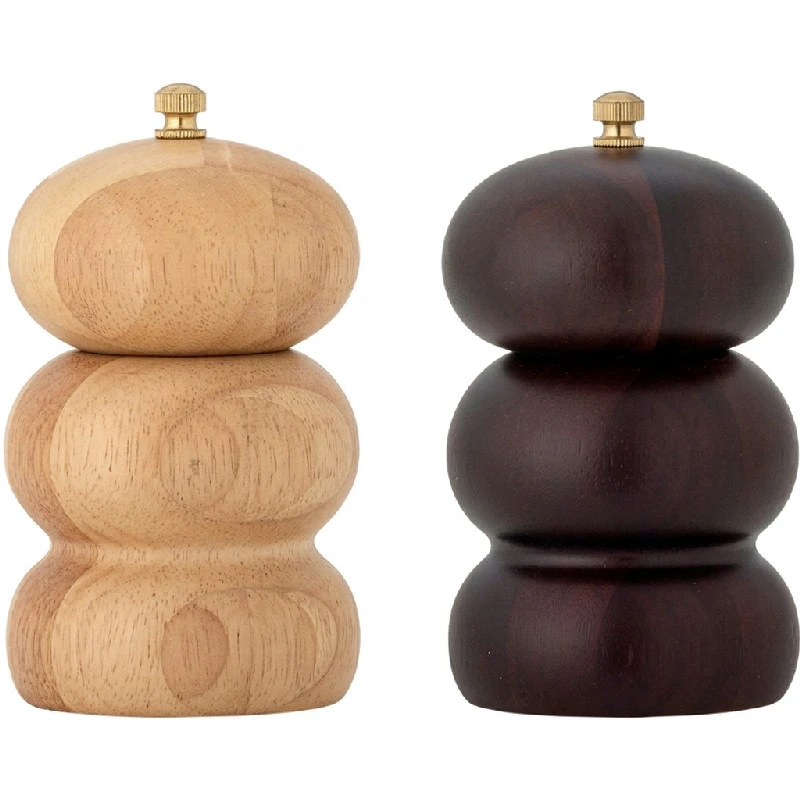 Marge Salt- & Pepperkvern, Natur, Gummitre 2 stk 82062911 by Bloomingville color Svart
