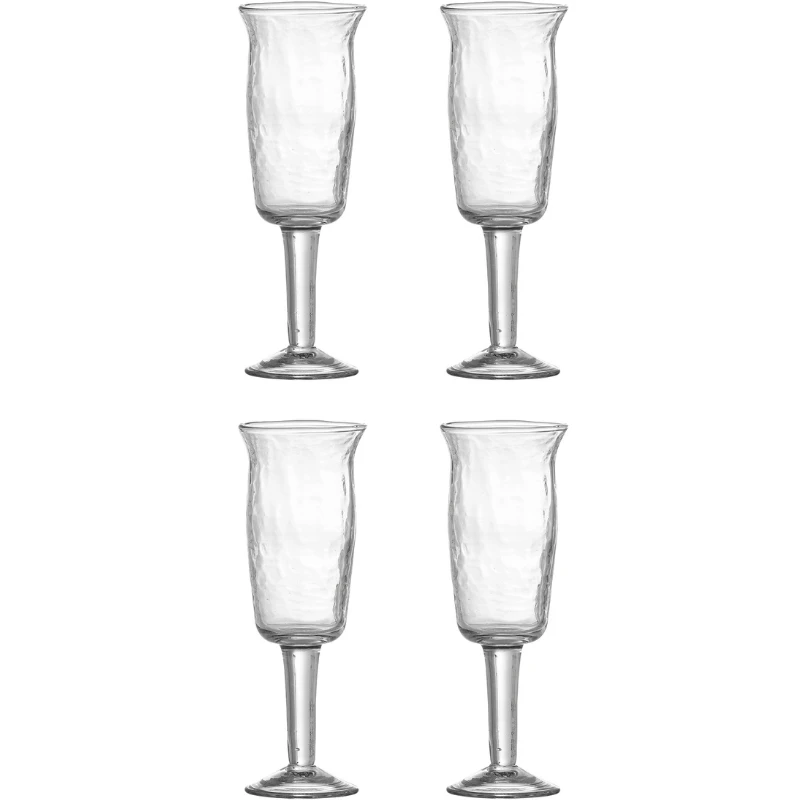 Asha Vinglass, Klar, Resirkulert Glass 4 stk 82068388 by Bloomingville color Svart