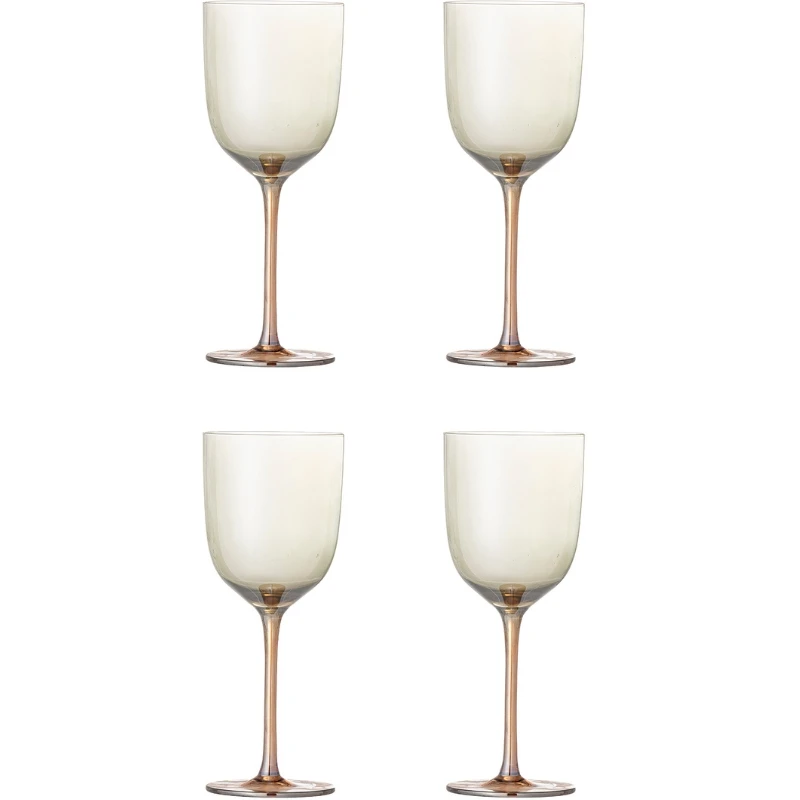 Aston Vinglass, Bronse, Glass 4 stk 82072596 by Bloomingville color Svart