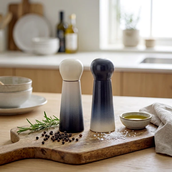 Hyman Salt- & Pepperkvern, Blå, Gummitre 2 stk. 82072654 by Bloomingville color Svart