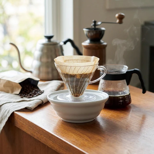 V60 Dryppebakke Keramisk Hvit - Hario DT-1W by Hario color Svart