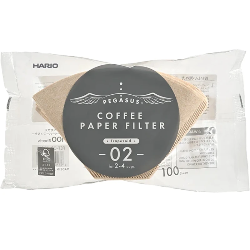 Pegasus Papirfilter 02 Natur 100 stk. - Hario PEF-02-100M by Hario color Svart
