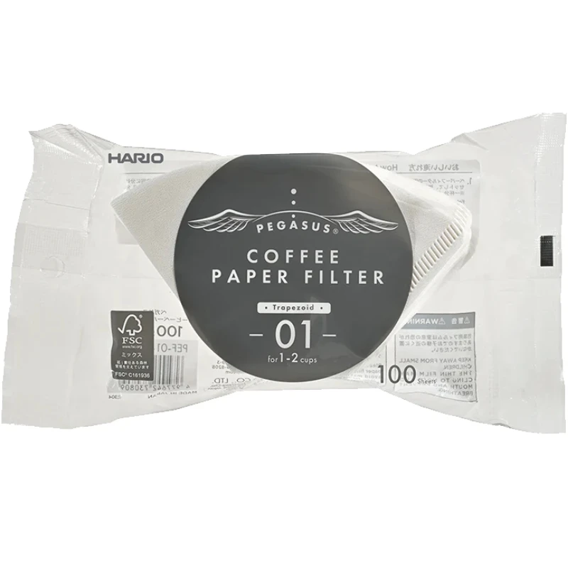 Pegasus Papirfilter 01 Hvit 100 stk. - Hario PEF-01-100W by Hario color Svart