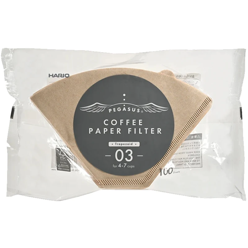 Pegasus Papirfilter 03 Natur 100 stk. – Hario PEF-03-100M by Hario color Svart