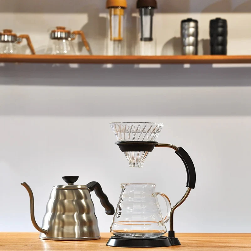 V60 Arm Stand Glassdrippersett - Hario VAS-8006-G by Hario color Svart
