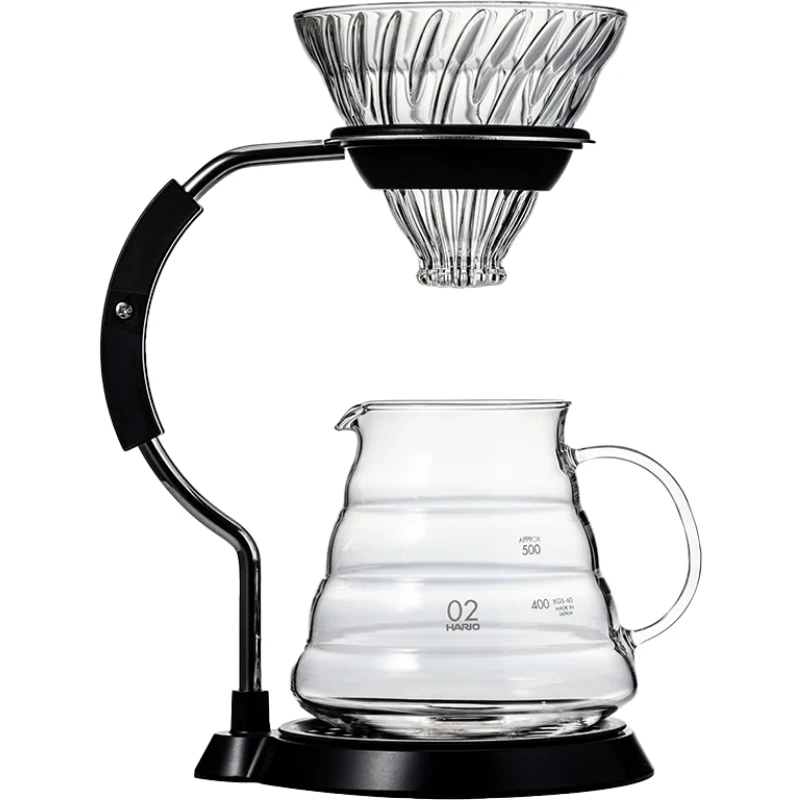 V60 Arm Stand Glassdrippersett - Hario VAS-8006-G by Hario color Svart