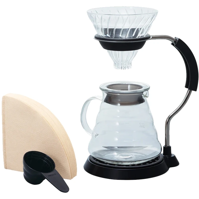 V60 Arm Stand Glassdrippersett - Hario VAS-8006-G by Hario color Svart