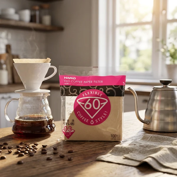 V60 Papirfilter 03 Natur 100 stk. - Hario VCF-03-100M by Hario color Svart