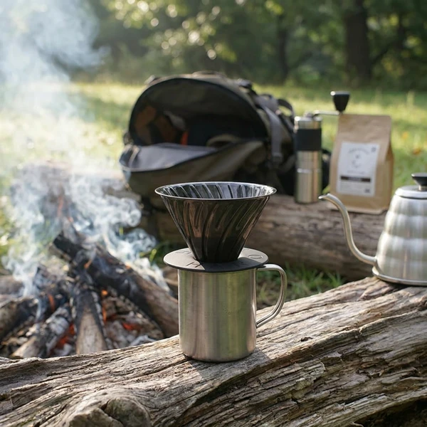 V60 Metal Dripper / Matt Svart - Hario VDMR-02-MB by Hario color Svart