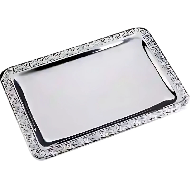 Serveringsfat m. mønster 350x240x15 mm 14175301 by APS color Silver