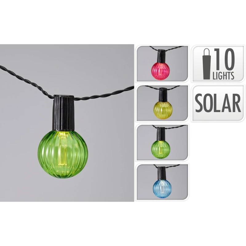 Party lyslenke solcelle 10 stk. klar AF5700210 by Koop color Svart