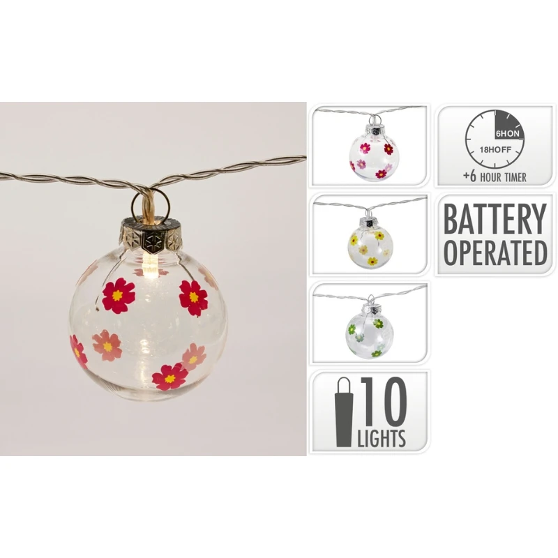 LED-lyslenke 10 stk. blomsterdesign AF5700250 by Koop color Svart