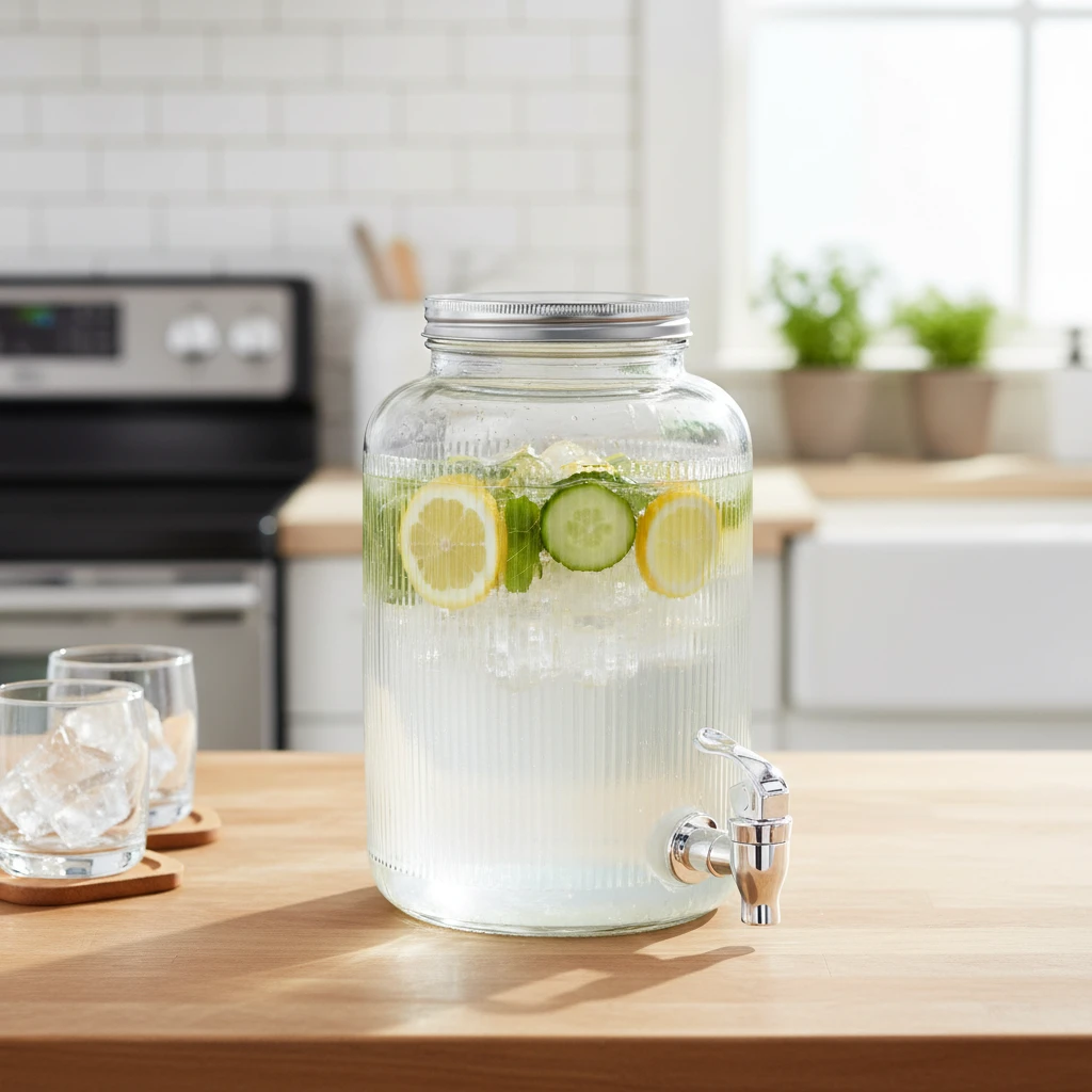 Drikkedispenser i glass 4 liter CD4100370 by Koop color Svart