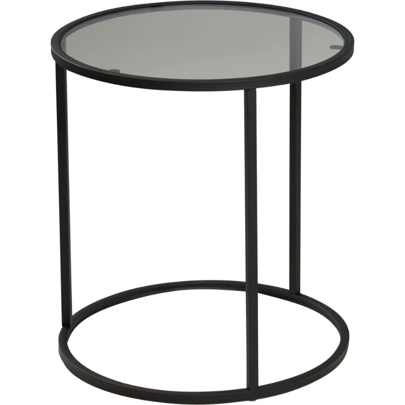 Sidebord sett med 2 i glass og metall DD1001530 by Koop color Svart