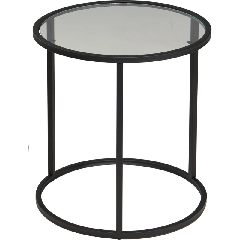 Sidebord sett med 2 i glass og metall DD1001530 by Koop color Svart