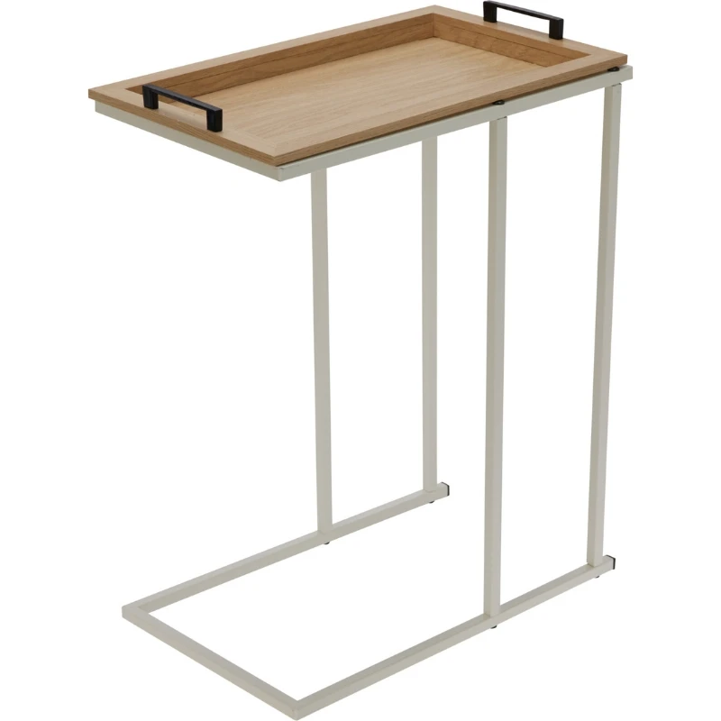 Sidebord råhvit ramme MDF 40x40x65 cm NB1510510 by Koop color Svart