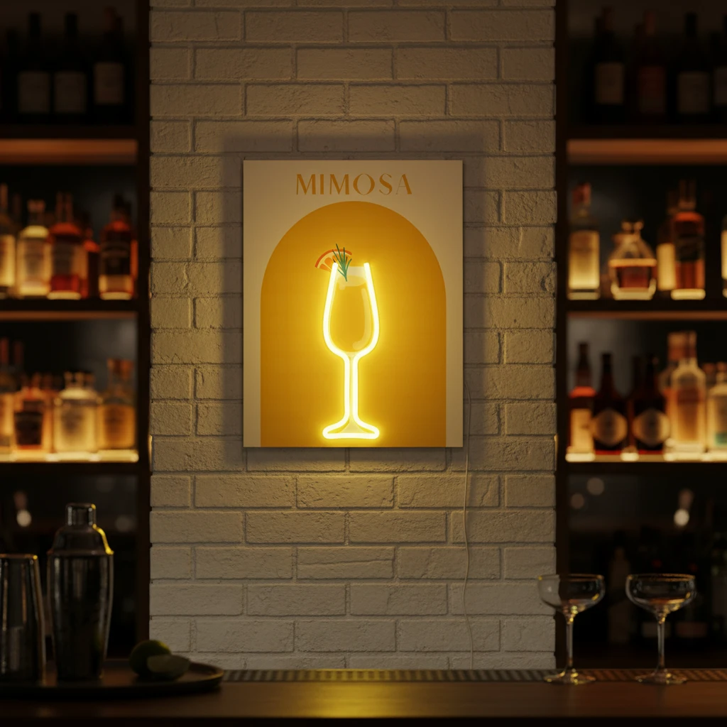 Veggdekorasjon neon Cocktails 40 cm NE1100000 by Koop color Svart