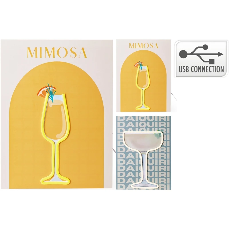 Veggdekorasjon neon Cocktails 40 cm NE1100000 by Koop color Svart