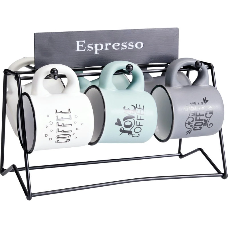 Kaffekrus sett 7 stk. 110 ml Q09000050 by Koop color Svart