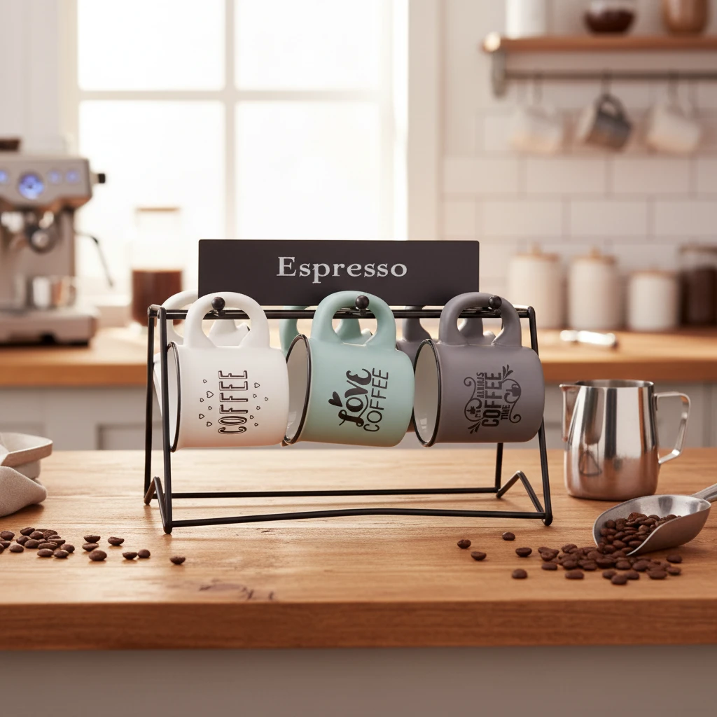 Kaffekrus sett 7 stk. 110 ml Q09000050 by Koop color Svart
